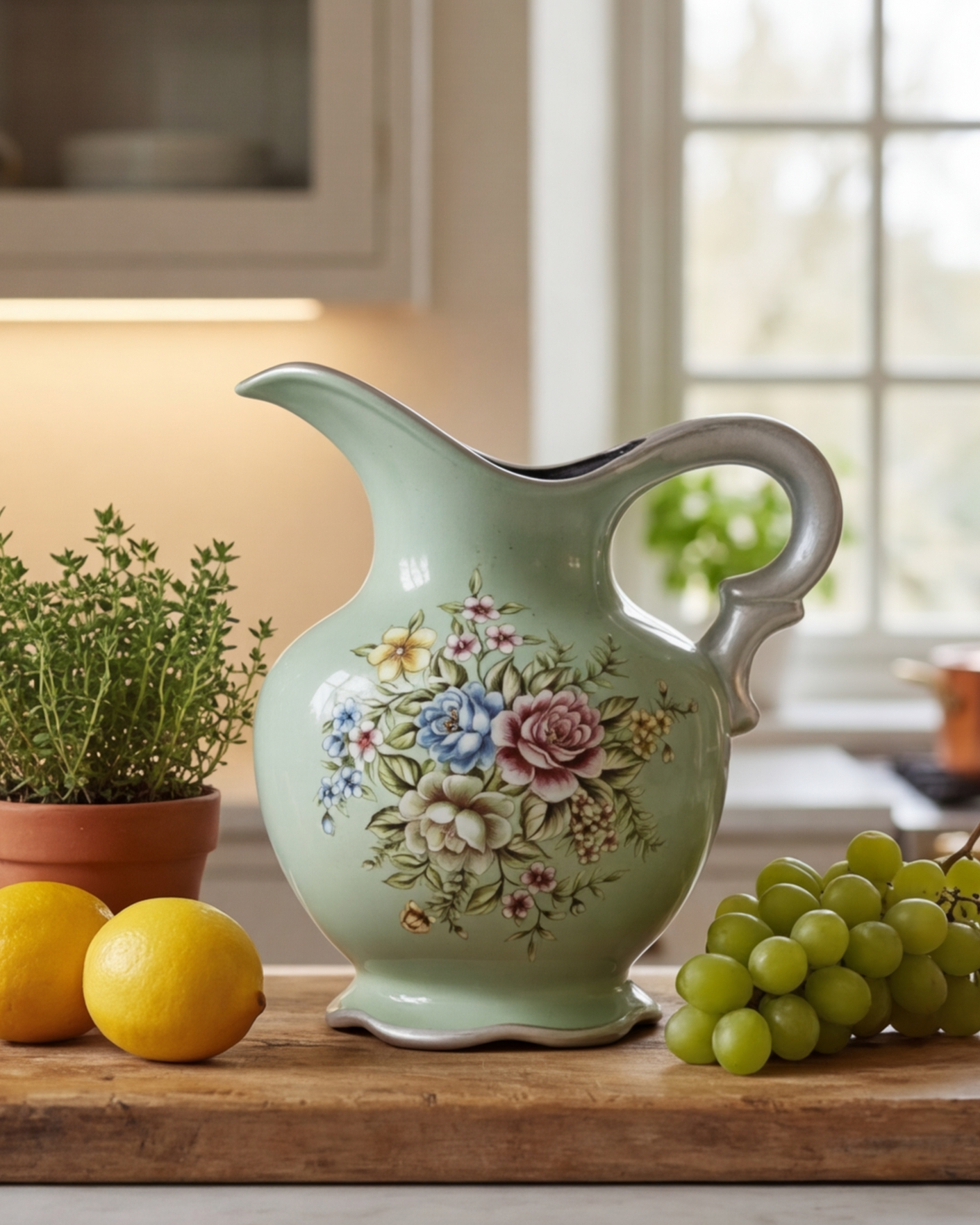 Pastel Bloom Elegance Pitcher Vase