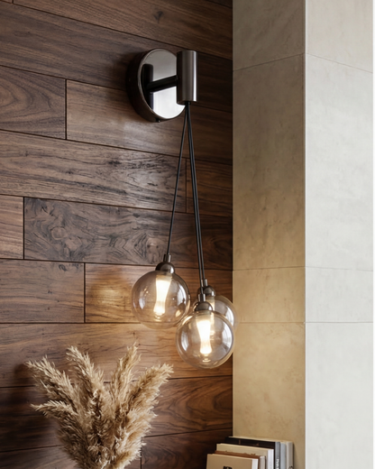 Orb Trio Drop Wall Light - Smoke