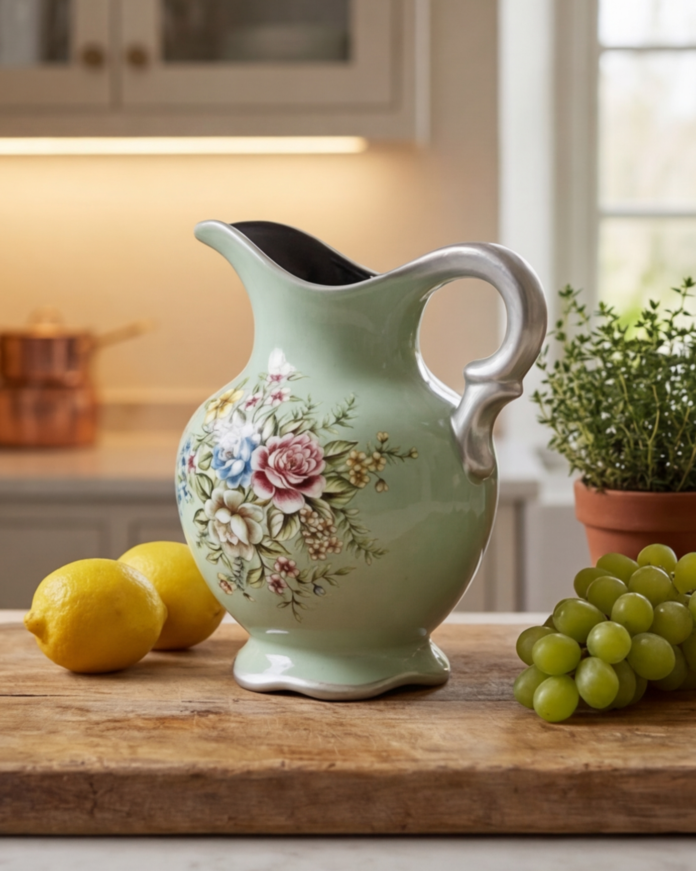 Pastel Bloom Elegance Pitcher Vase