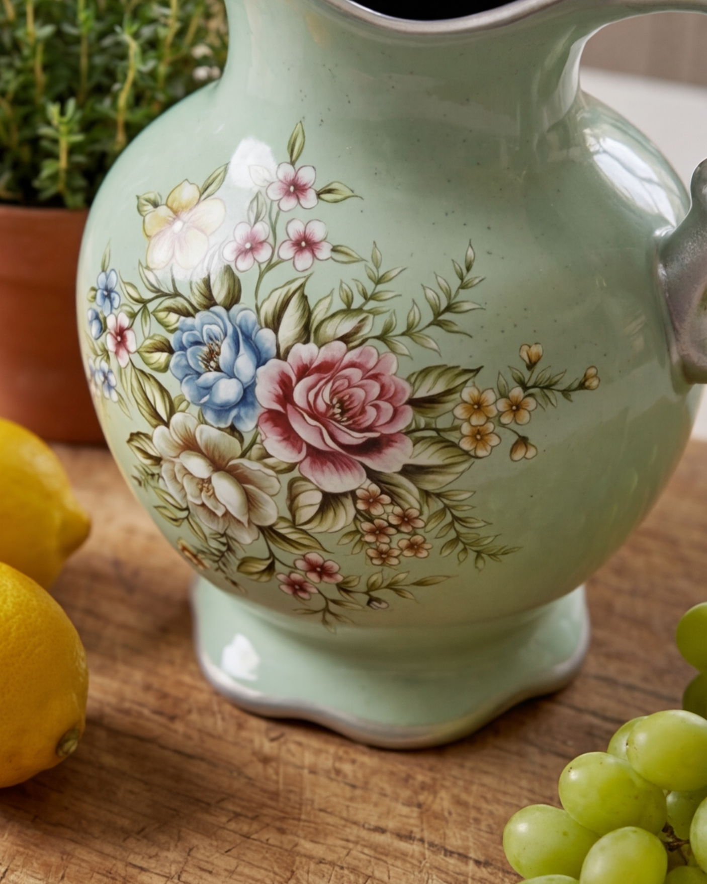 Pastel Bloom Elegance Pitcher Vase