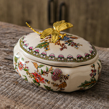 Golden Butterfly Blossom Jar & Showpiece & Item for Home Decoration
