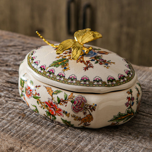 Golden Butterfly Blossom Jar & Showpiece & Item for Home Decoration