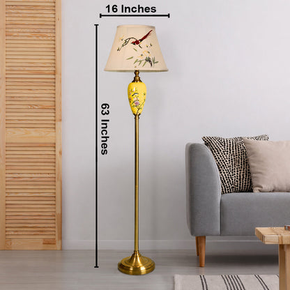 Zurich Modern Tall Floor Lamp for Living Room (Bird Shade)