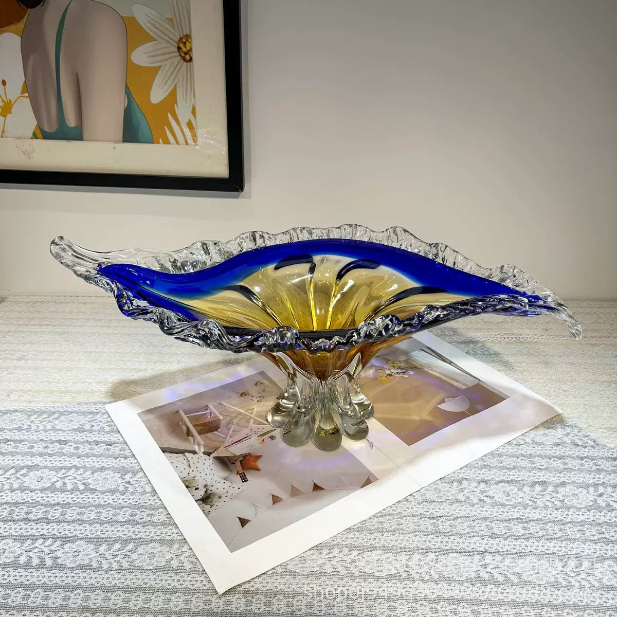 Blue Horizon Charm Handblown Glass Vase & Decorative showpiece