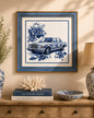 Blue & White Framed Wall art - 12"x12"