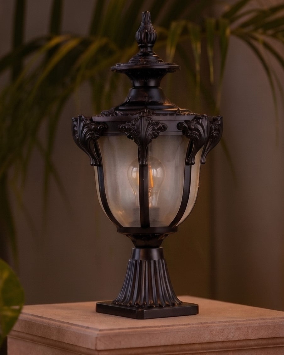 Aurelia Crown Outdoor Gate Light - Black