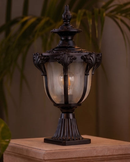 Aurelia Crown Outdoor Gate Light - Black