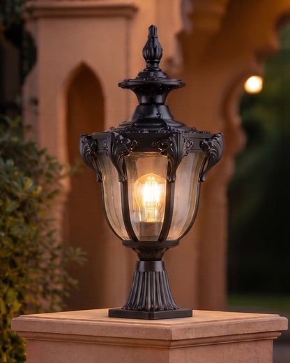 Aurelia Crown Outdoor Gate Light - Black