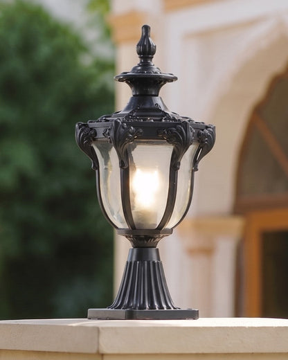 Aurelia Crown Outdoor Gate Light - Black