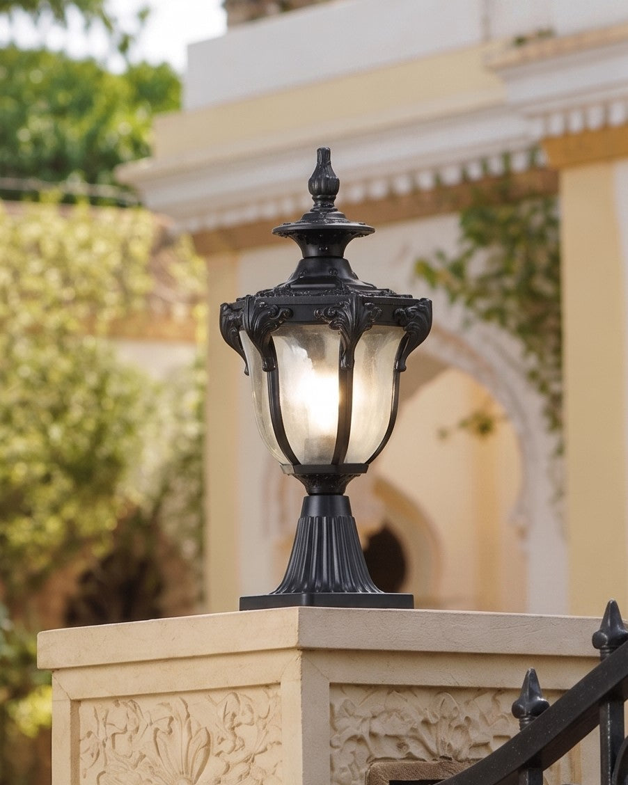 Aurelia Crown Outdoor Gate Light - Black