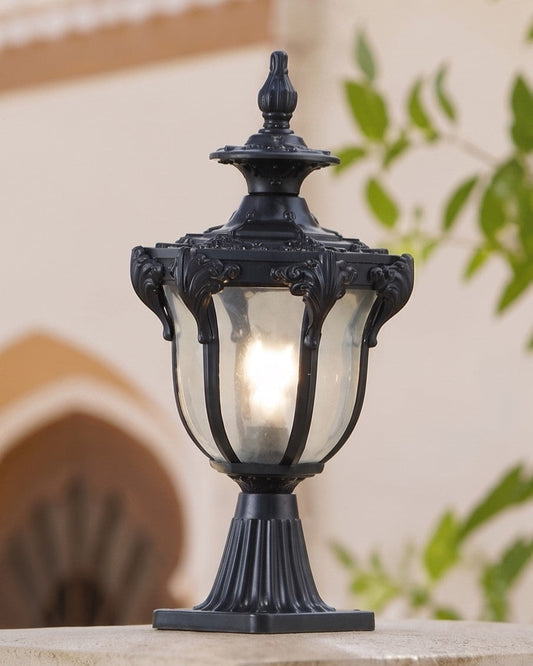 Aurelia Crown Outdoor Gate Light - Black