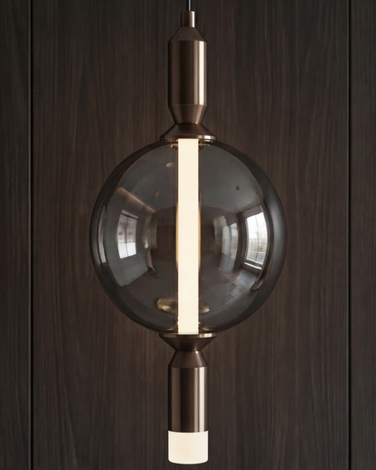Smoked Sphere Beam Pendant Light