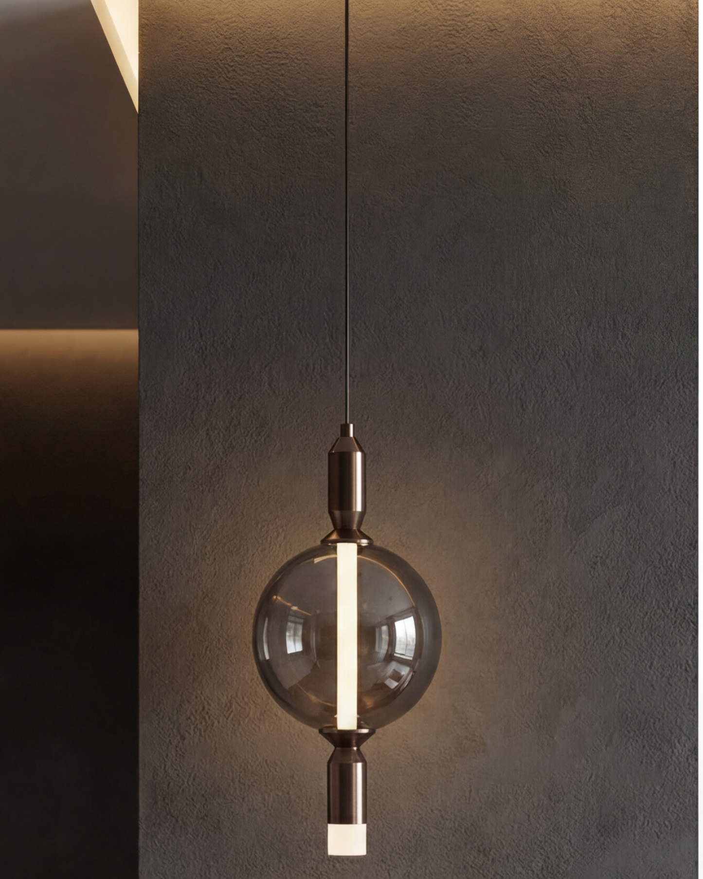 Smoked Sphere Beam Pendant Light