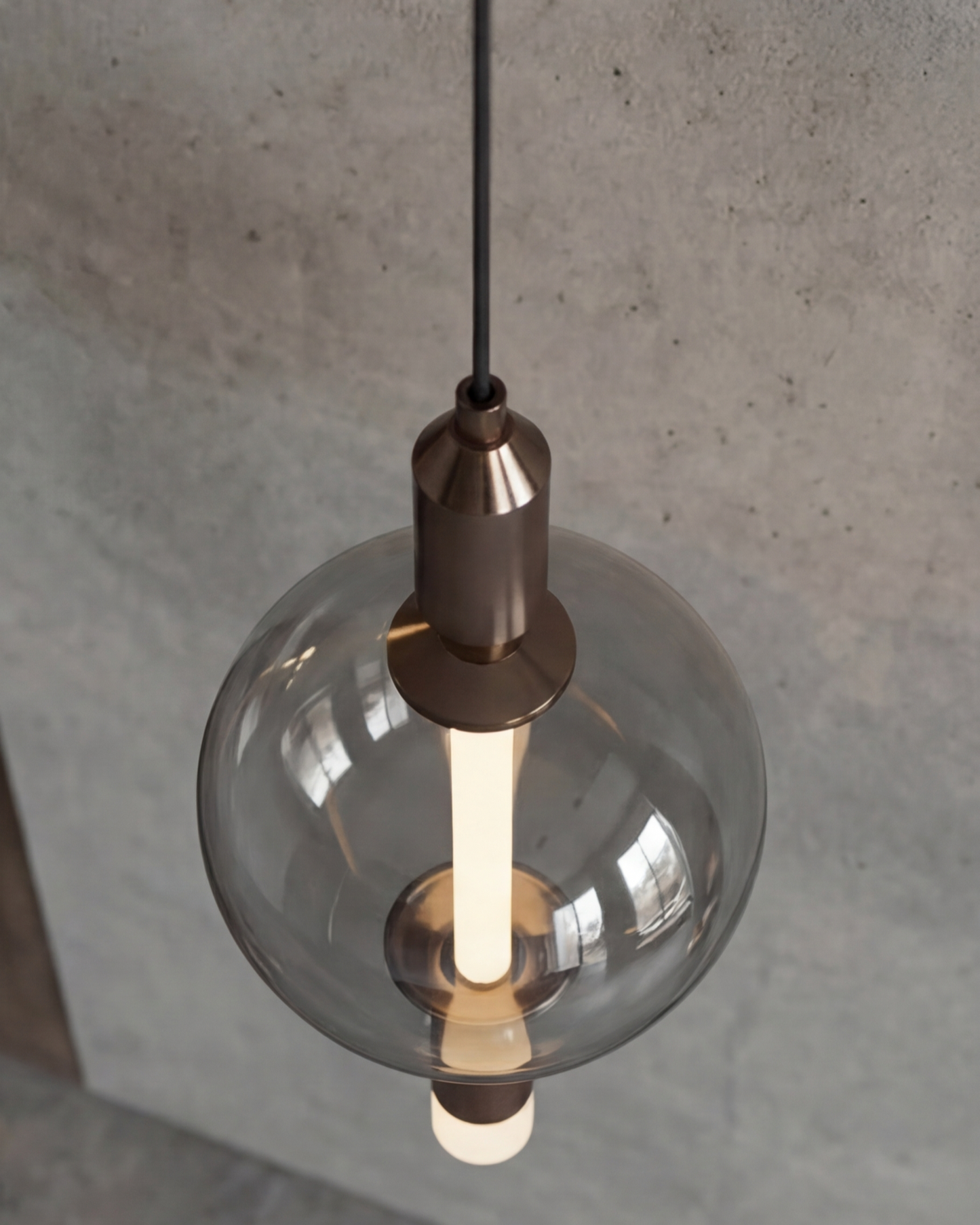 Smoked Sphere Beam Pendant Light