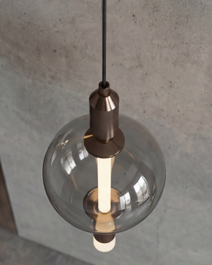 Smoked Sphere Beam Pendant Light