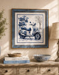 Blue & White Framed Wall art - 12"x12"
