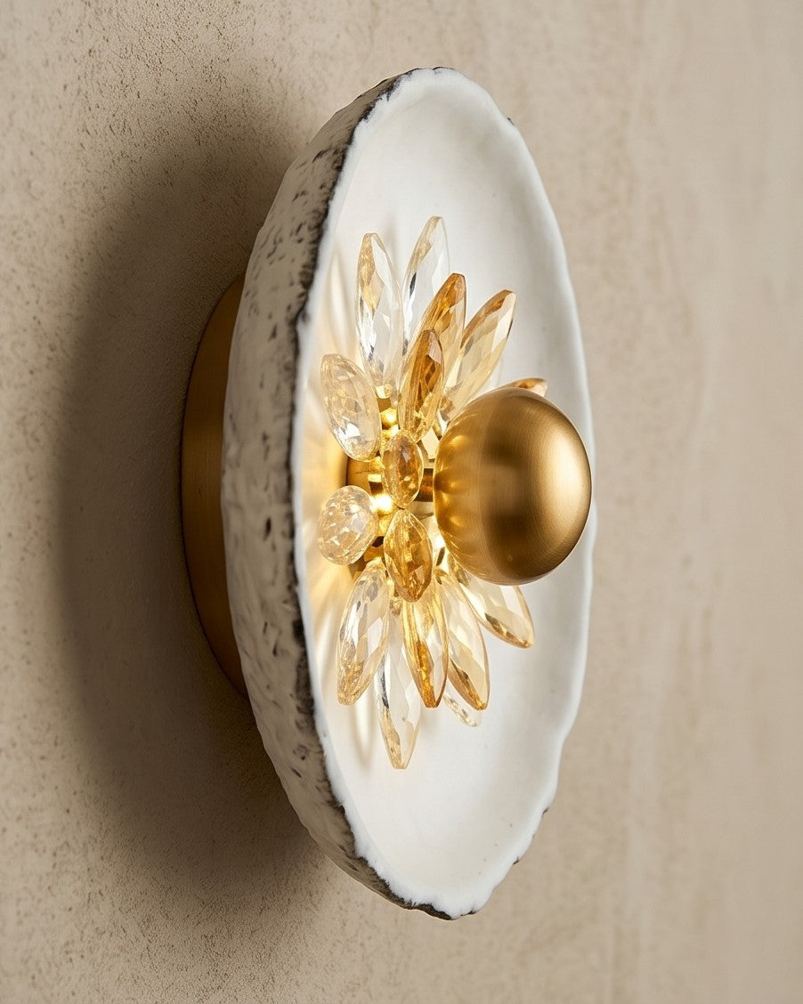 Floral Radiance Wall Light - White