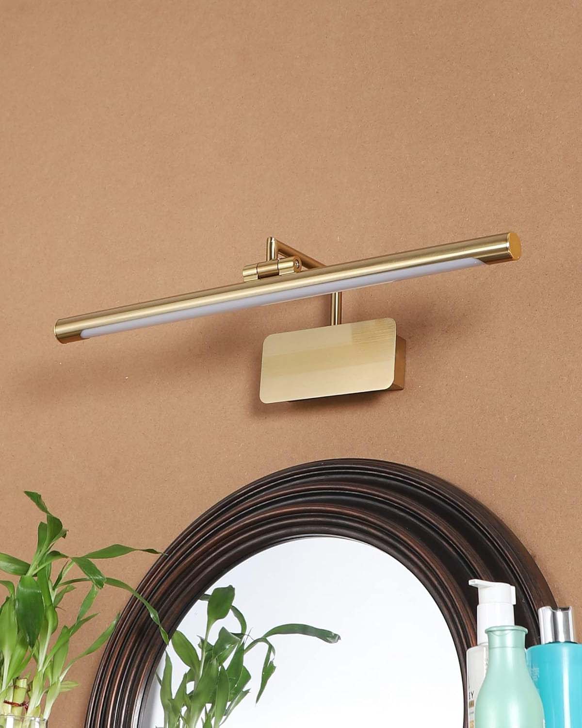Modern Slim LED Mirror Wall Light - Gold