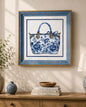 Blue & White Framed Wall art - 12"x12"