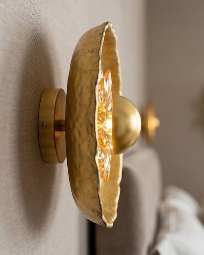 Floral Radiance Wall Light - Gold