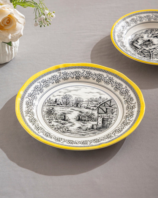 Vintage Motif Dinner Plate