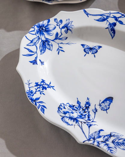 Blue & White Floral Elegance Platter