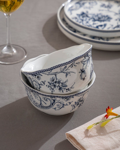 Blue Chinoiserie Blossom Bowl - Set Of 2