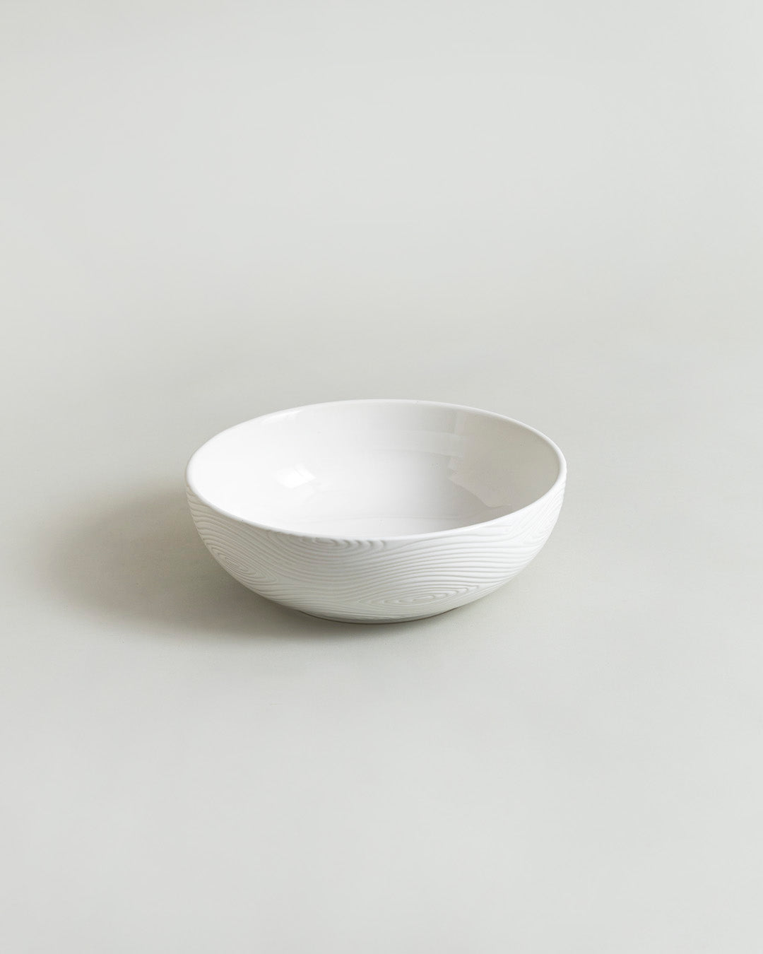 Woodgrain Pattern Serving Bowl - White