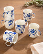 Blue Heritage Floral Mug - Set Of 6