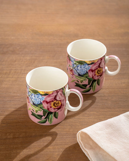 Blush Bloom Floral Mug - Set Of 6