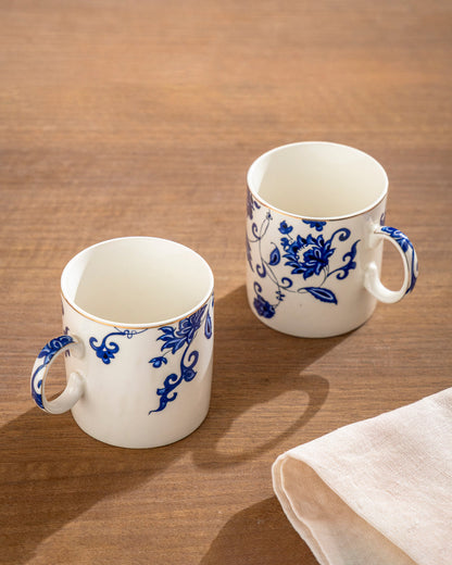 Blue Heritage Floral Mug - Set Of 6