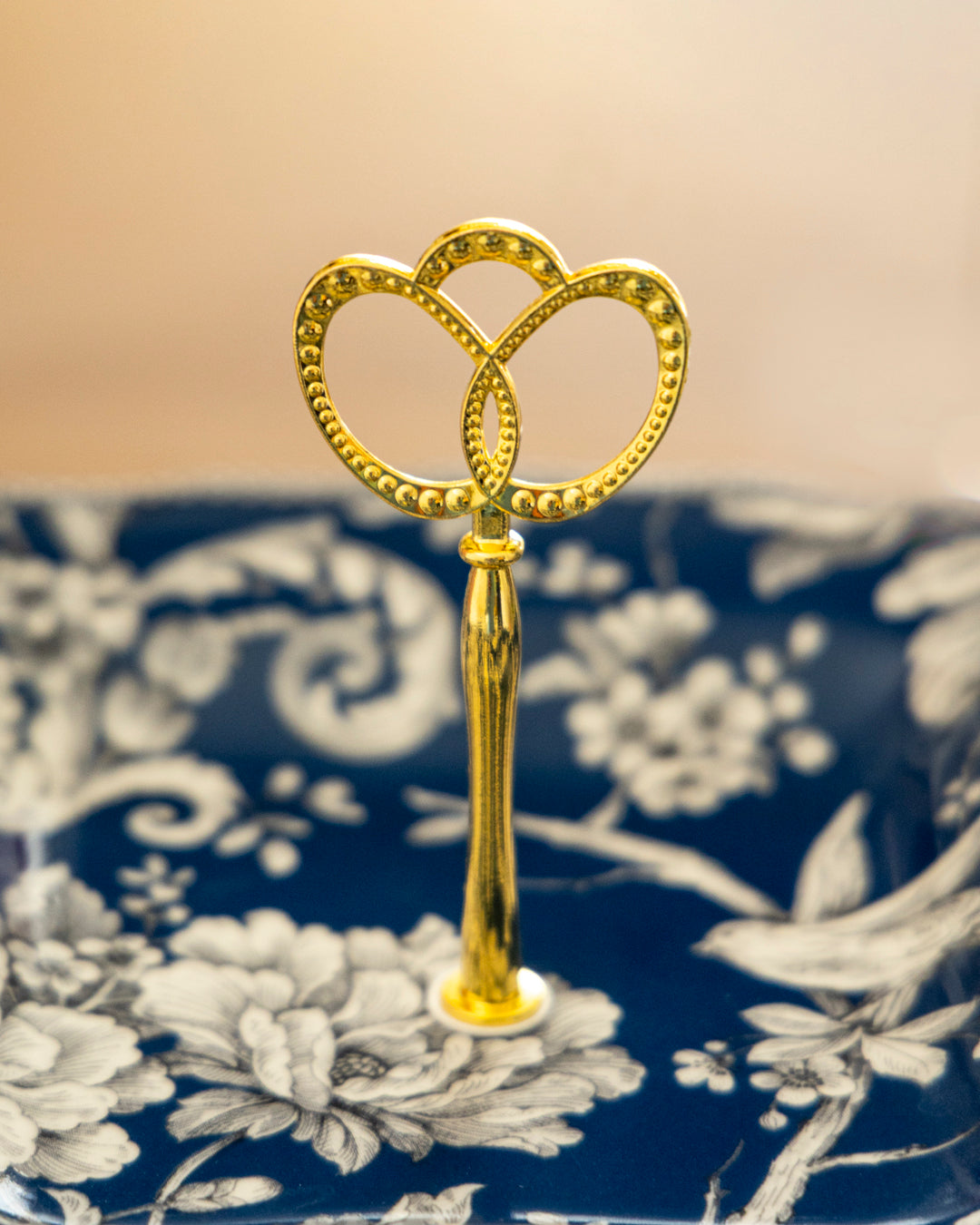 Royal Blue Floral 2-Tier Cake Stand