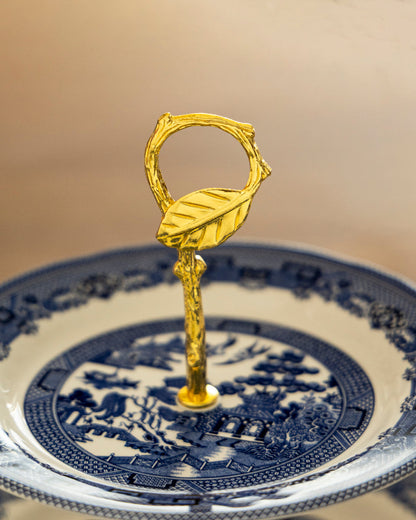 Blue Willow Heritage 2-Tier Cake Stand