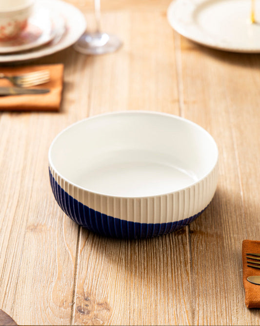 Ridge Line Serving Bowl - Blue
