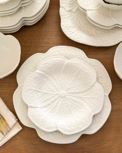 White Leaf Elegance - 26 Piece Dinner Set