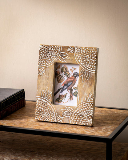Bohemian Floral Carved Photo Frame