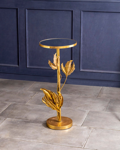Golden Leaf Accent Table