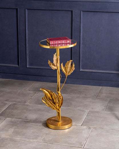 Golden Leaf Accent Table