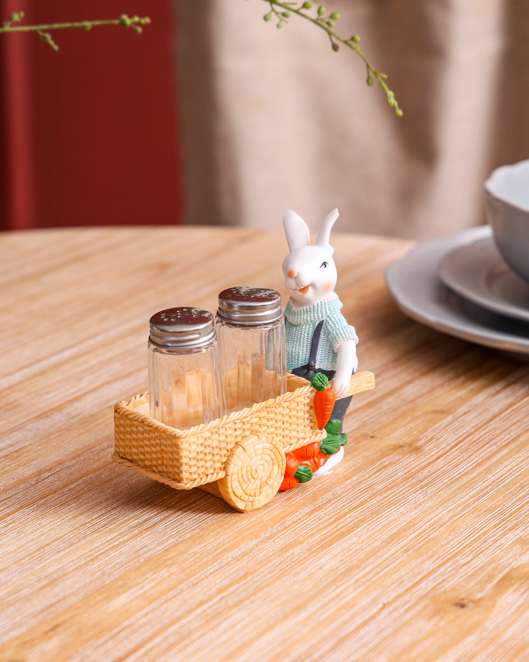 Bunny’s Garden Salt & Pepper Shaker Set - Blue