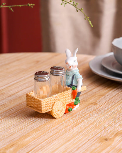 Bunny’s Garden Salt & Pepper Shaker Set - Blue
