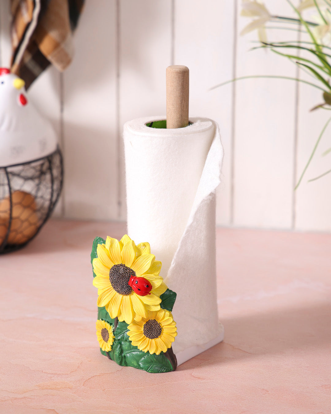Sunflower Paper Towel Holder - Yellow