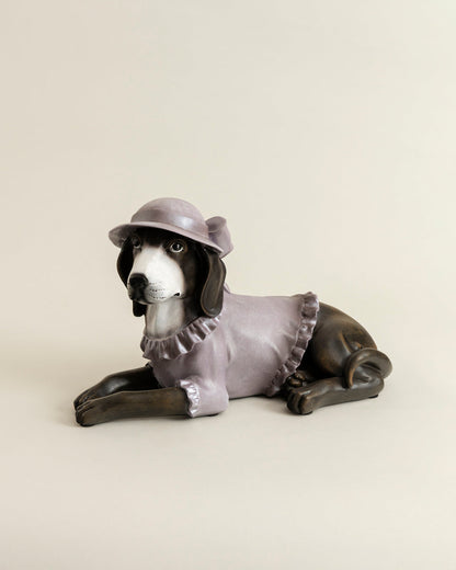 Charming Pet Decorative Dog Figurine - Purple