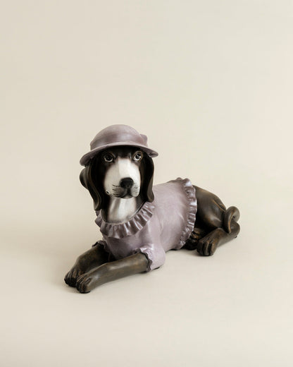 Charming Pet Decorative Dog Figurine - Purple