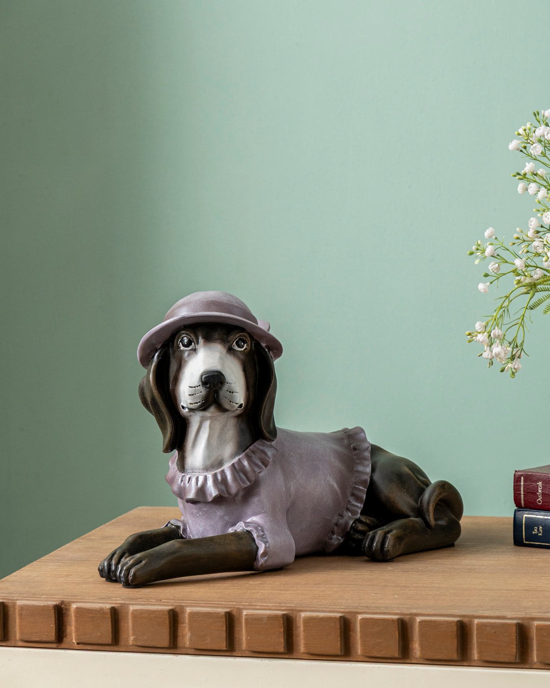 Charming Pet Decorative Dog Figurine - Purple
