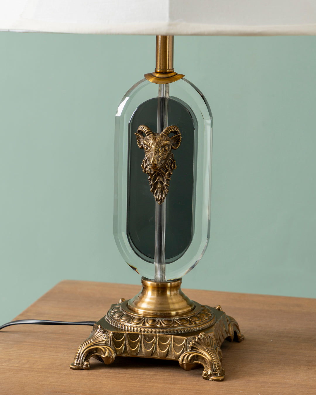 Royal Crest Glass & Brass Table Lamp