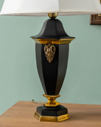 Midnight Crest Brass Accent Table Lamp