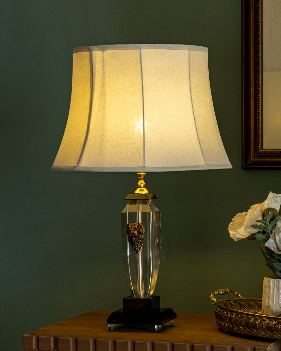 Crystal Crest Brass Accent Table Lamp