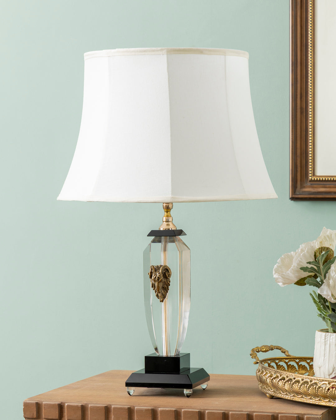 Crystal Crest Brass Accent Table Lamp