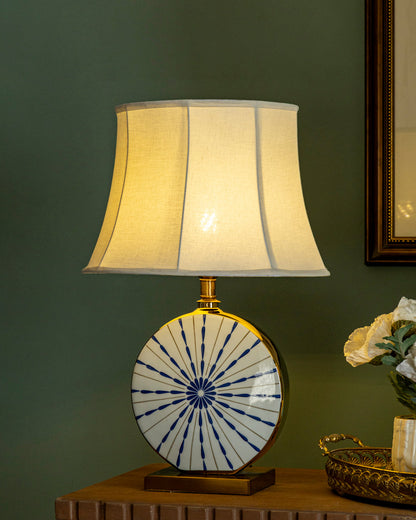Azure Sunburst Disc Table Lamp