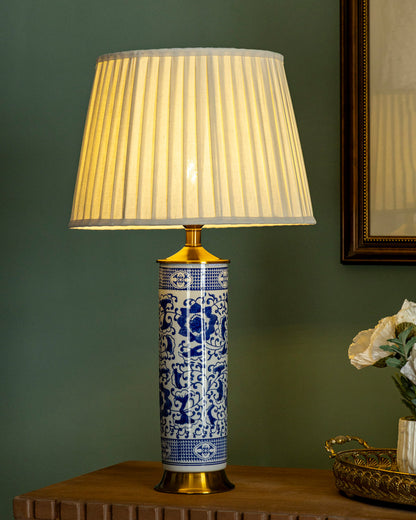 Royal Blue Column Table Lamp